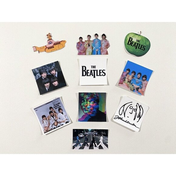 The Beatles Vinyl Sticker Lot (10 Stickers) psychedelic classic rock - Picture 1 of 2